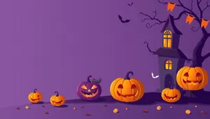Halloween Moon Silhouette Cartoon Decoration.