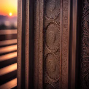 Vintage Wooden Radiator with Intricate Pattern