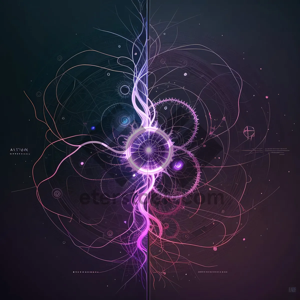 Picture of Electric Dreams - A mesmerizing mix of lightning and fractal art.