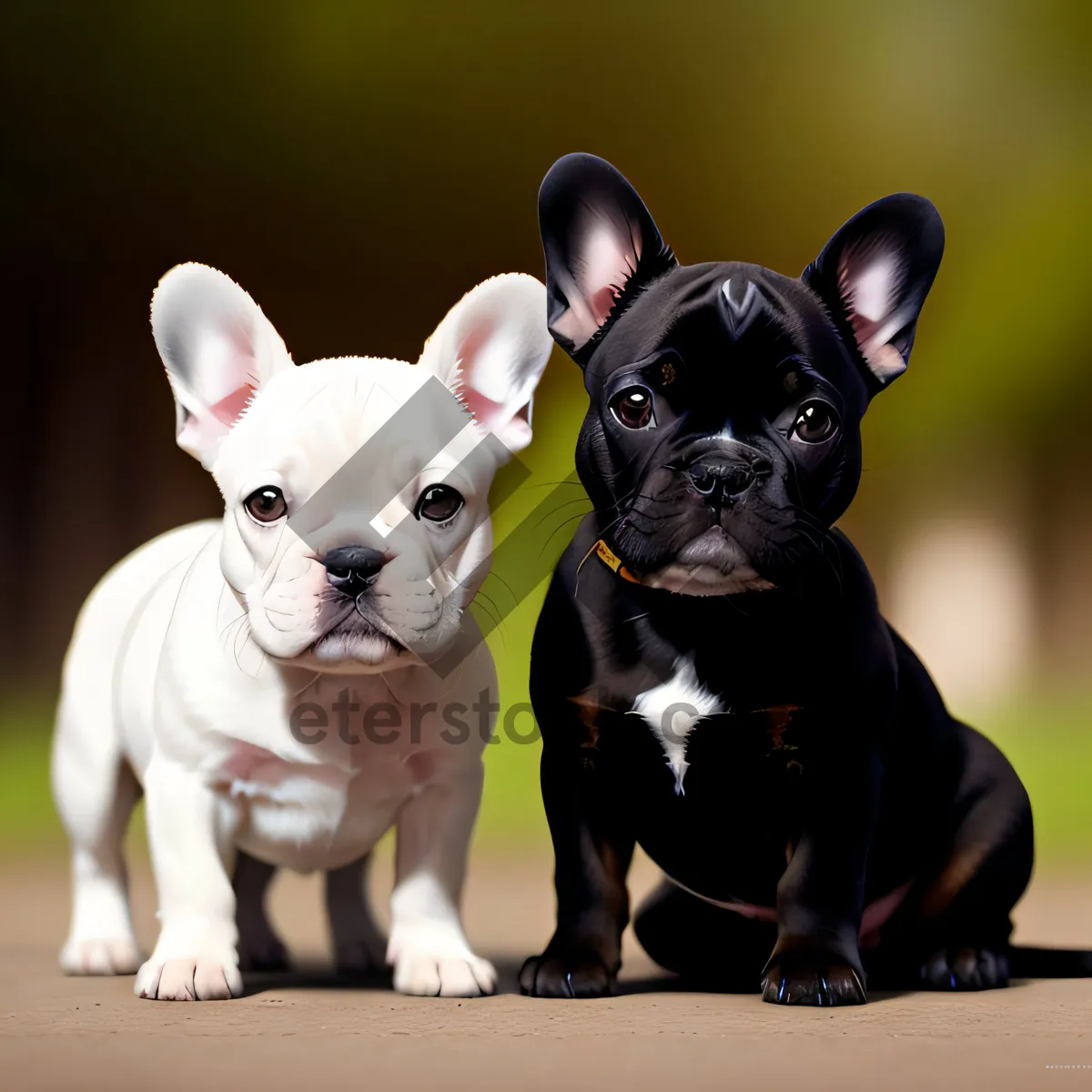 Picture of Adorable Bulldog Puppy with Wrinkles - Cute Studio Portrait