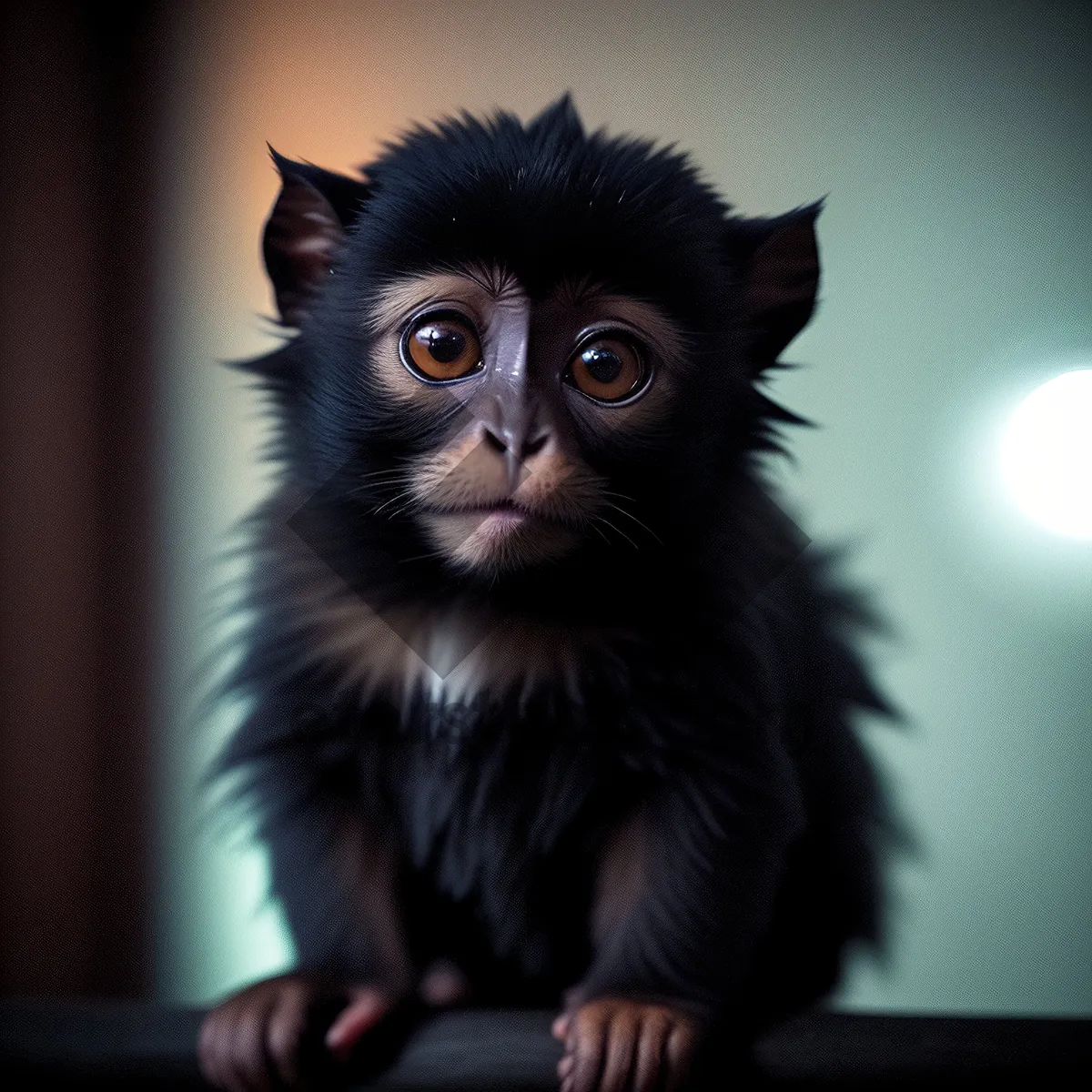 Picture of Furry Primate with Captivating Eyes and Fluffy Fur