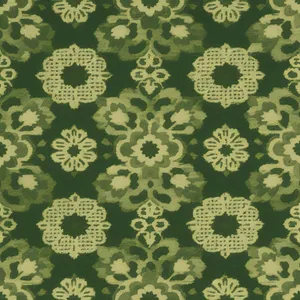 Vintage floral wallpaper with ornate swirl pattern.