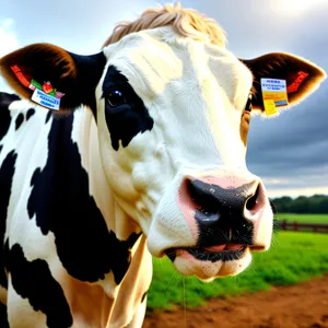 Idyllic Bovine Grazing in Rural Ranch Field