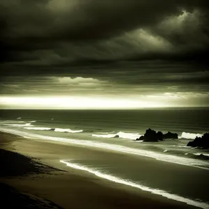 Tranquil Sunset Over Tropical Beach