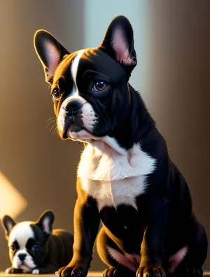 Cute Bull Terrier Puppy in Studio Portrait