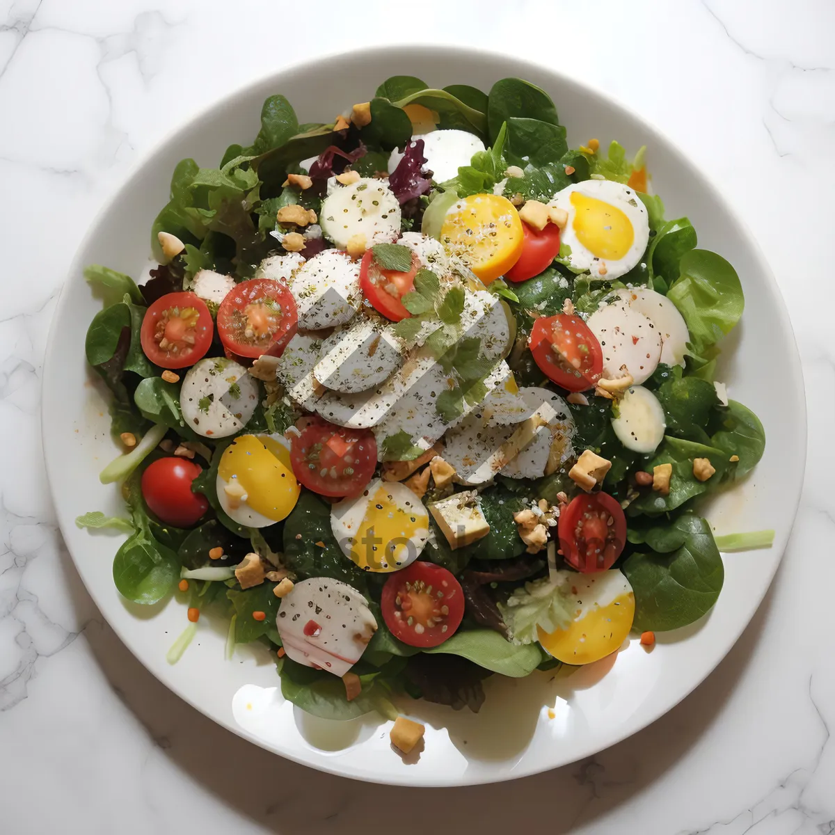 Picture of Delicious Gourmet Cheese Plate with Fresh Vegetables