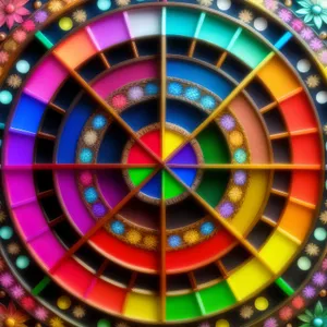 Colorful Circle Art: Graphic Mosaic Design with Modern Hippie Vibe