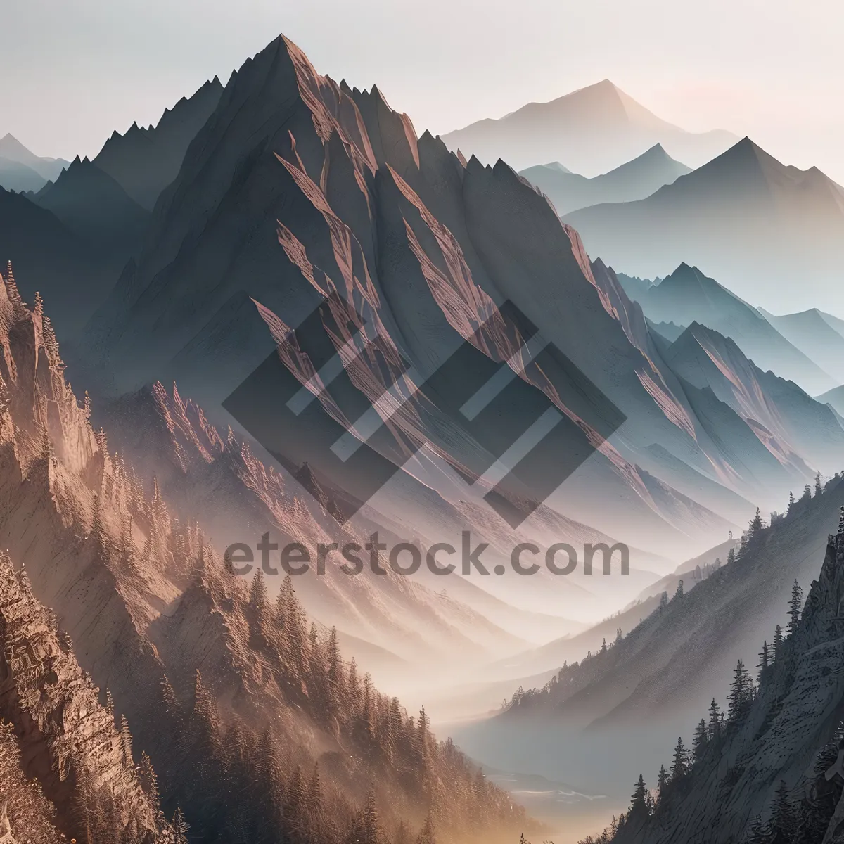 Picture of Serene High Mountain Landscape with Glacial Valley