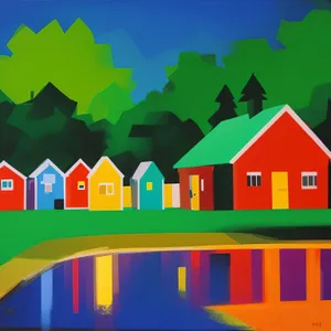 Flag symbolizing country displayed outside a house.