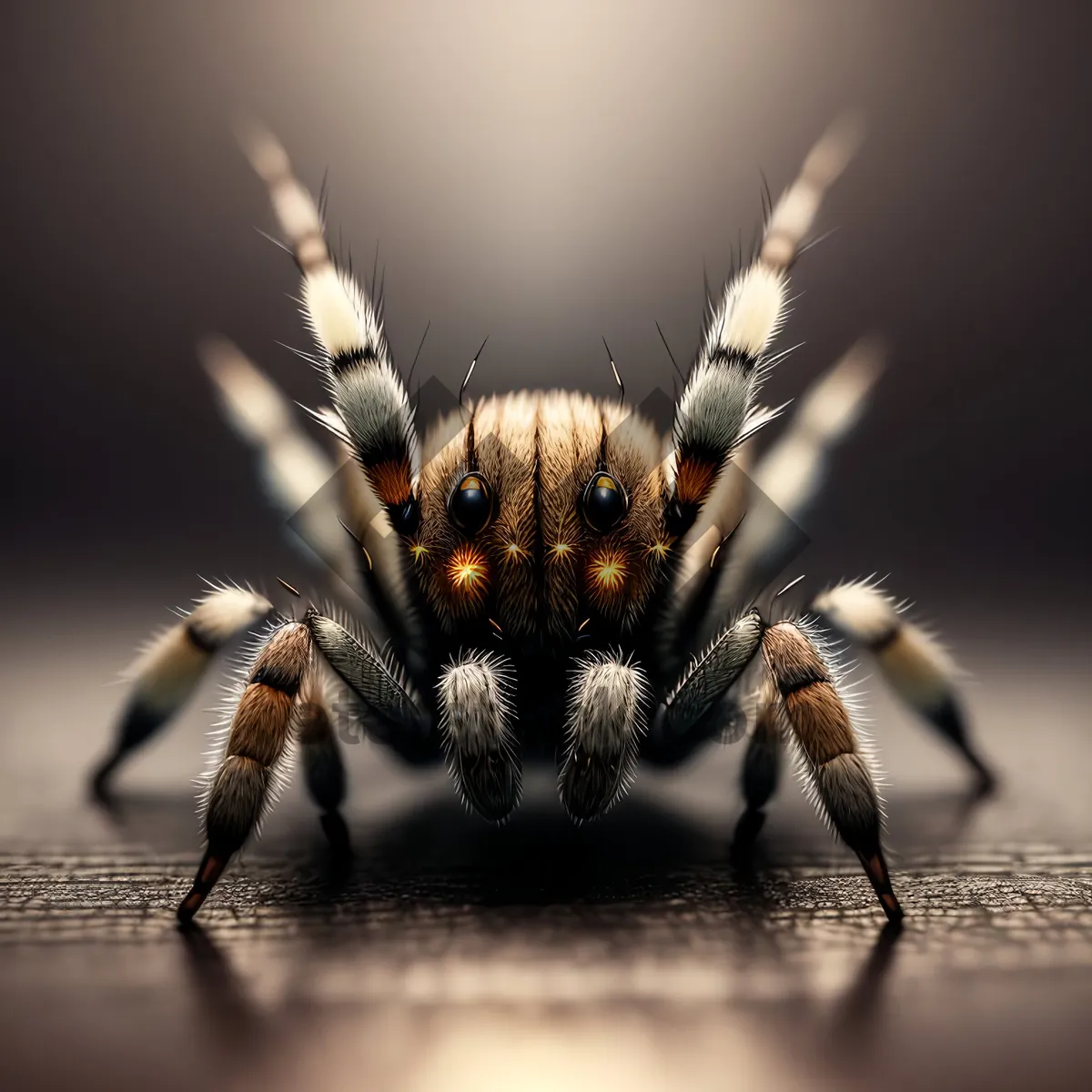 Picture of Close-up of Hairy Arachnid with Long Legs - Spider Image