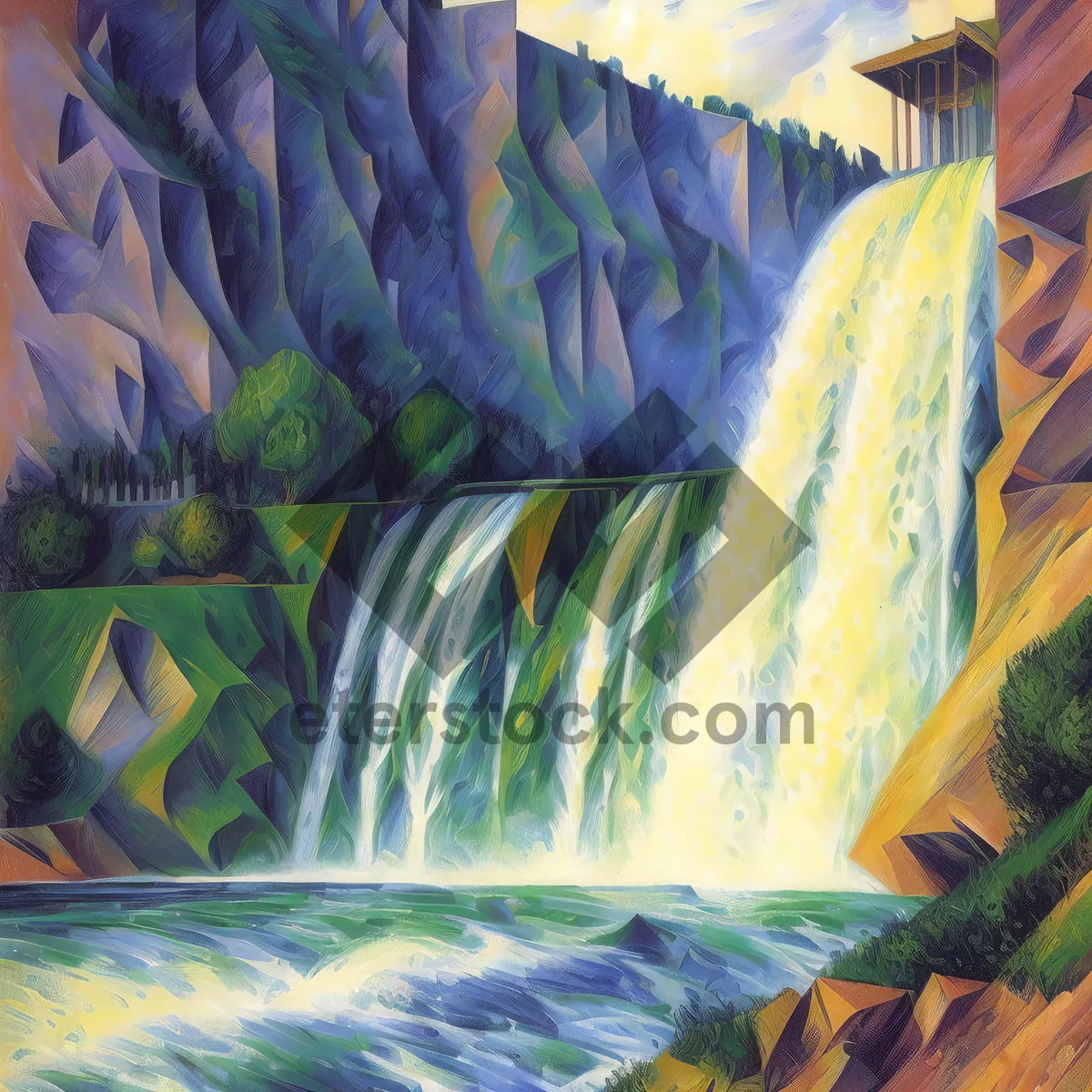 Picture of Vibrant Abstract Artistic Shower Curtain Design