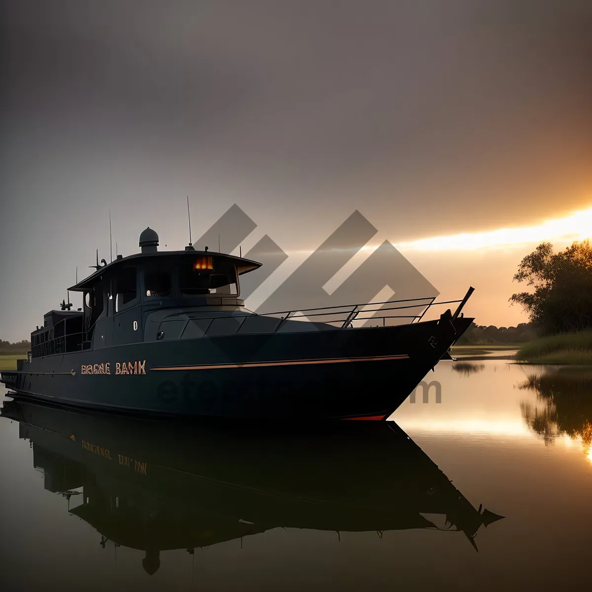 Picture of Seaside Transport: Harbor-bound Ship in Calm Waters