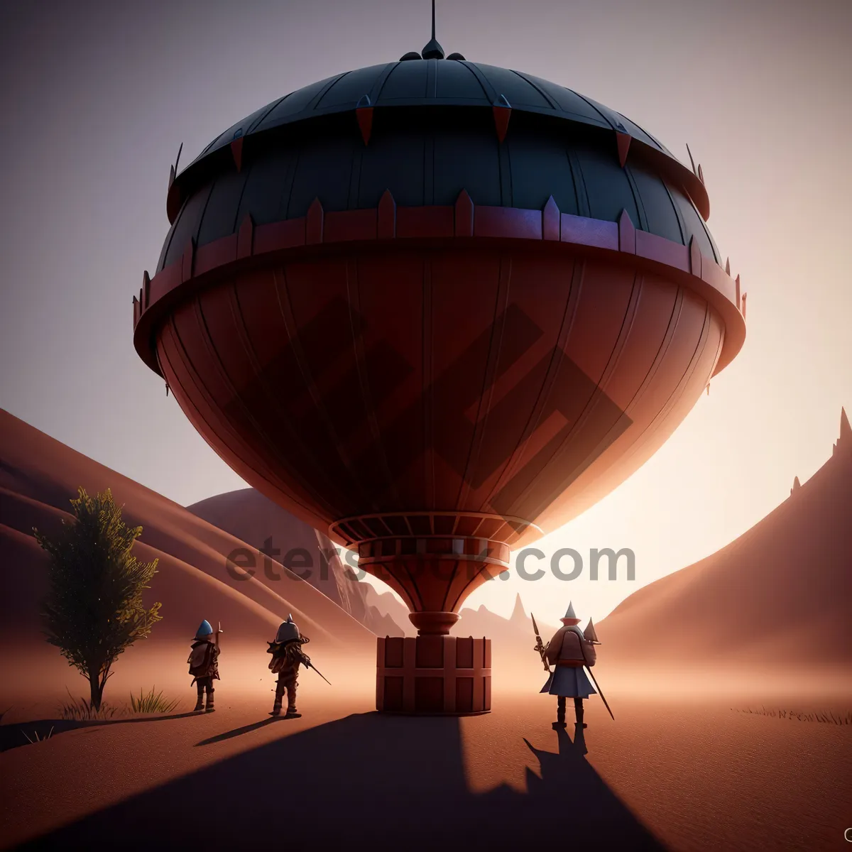 Picture of Colorful Hot Air Balloon Soaring in the Sky