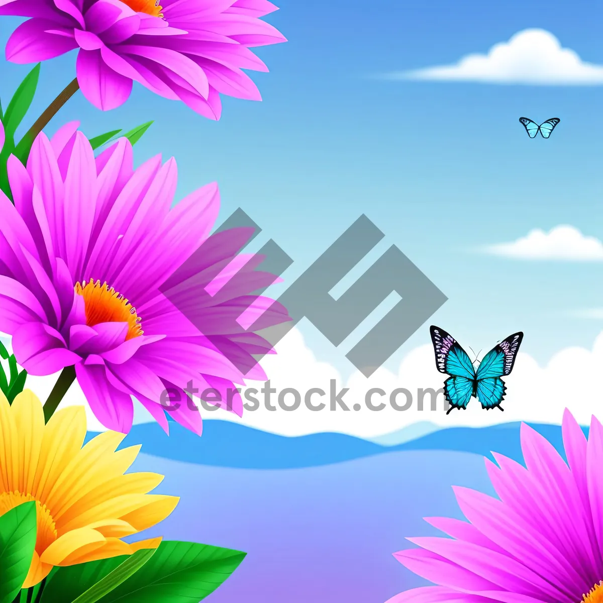 Picture of Vibrant Colorful Graphic Wallpaper with Pink Art Pattern