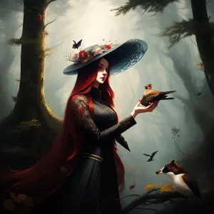 Dark Sorcerer in Costume with Flintlock Hat Portrait