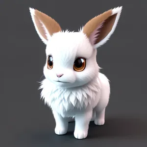 Fluffy Bunny with Adorable Eyes in Studio