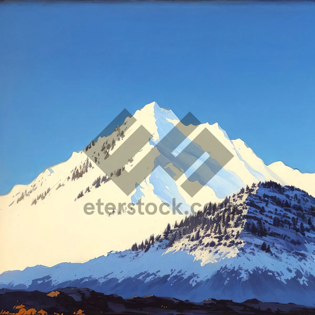 Picture of Winter Wonderland: Majestic Snowy Peaks and Glaciers