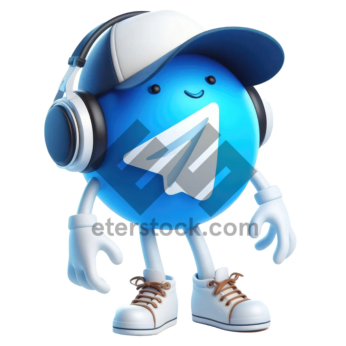 Picture of 3D cartoon character automaton clip art illustration.