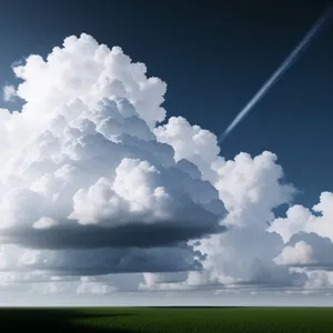 Vivid Cloudscape with Sunlight and Fluffy Cumulus Clouds