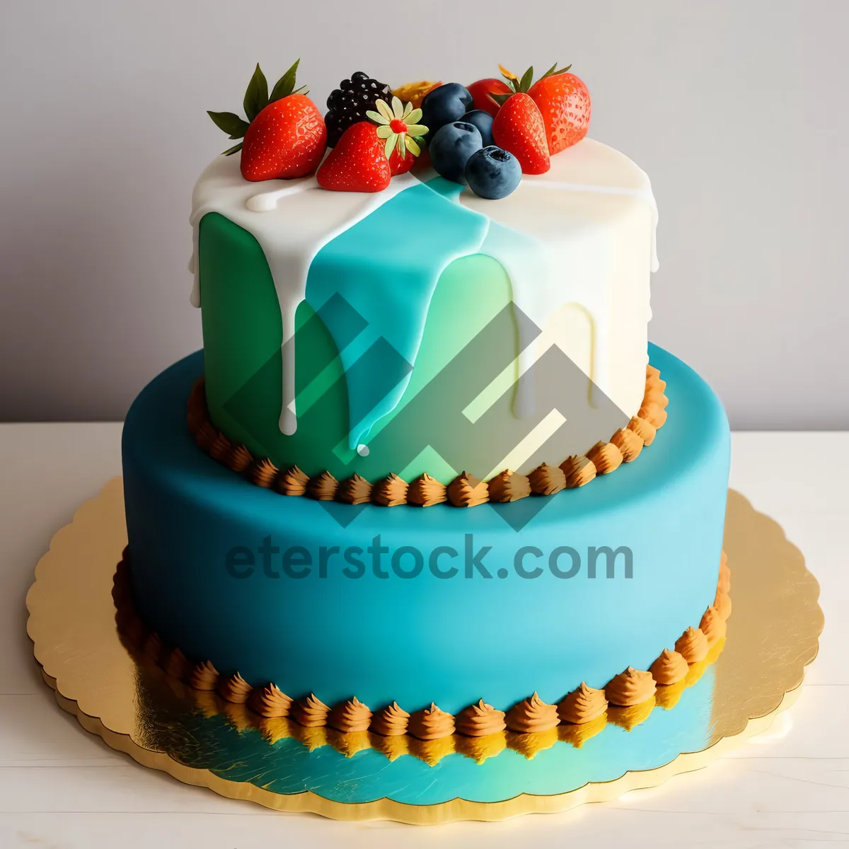 Picture of Delicious Chocolate Cream Cake with Polka Dot Decoration