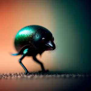 Vibrant Beetle Roaming Earth's Leaf