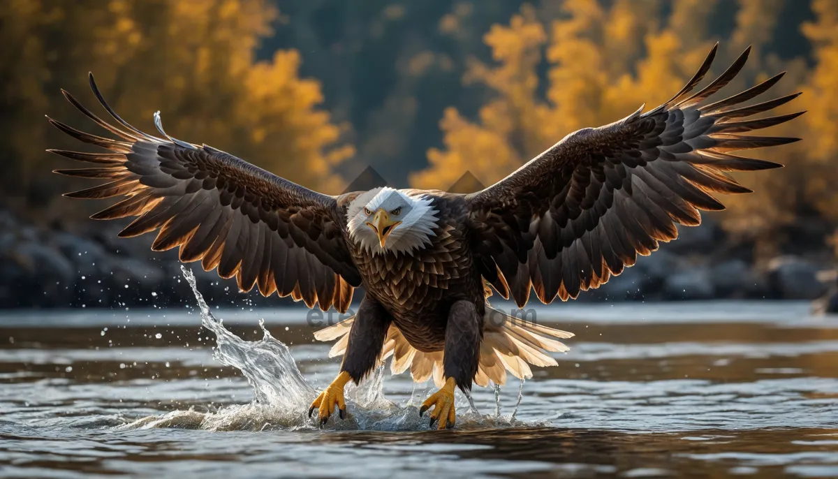 Picture of Majestic Bald Eagle in Flight - Avian Predator Sentinels