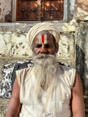 Man with Crazy Hair Portrait