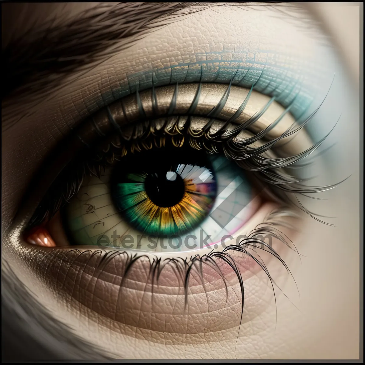 Picture of Captivating Closeup: Mesmerizing Eye with Elegant Eyelashes