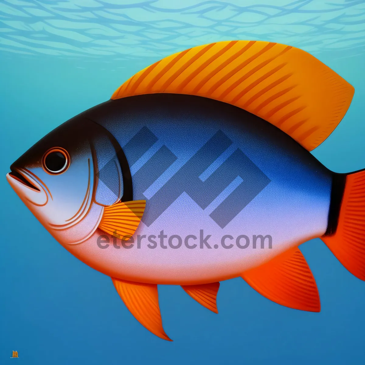 Picture of Swimming Goldfish in Aquarium