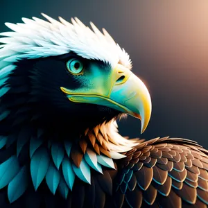 Majestic Bald Eagle with Piercing Yellow Eyes