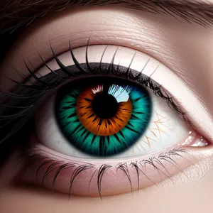 Visionary Eye: Close-Up Gaze with Digital Design