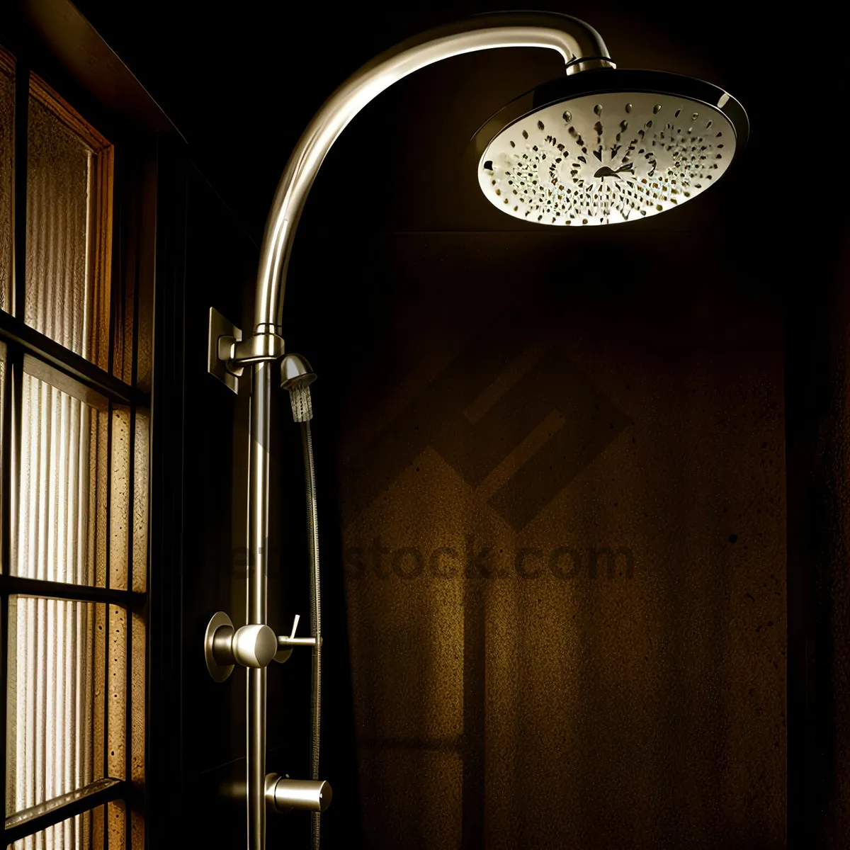Picture of Stylish Shower Fixture Illuminated by Lamp