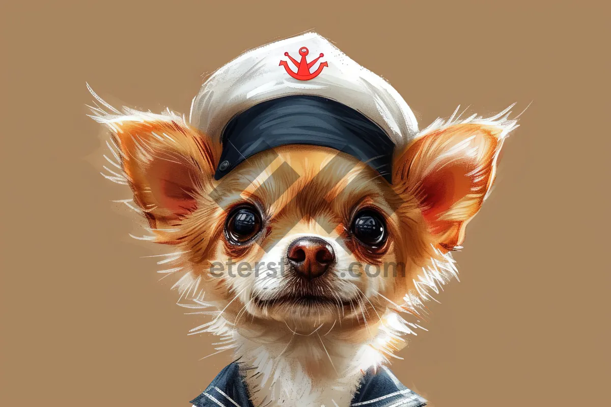 Picture of Studio portrait of cute chihuahua puppy with whiskers.