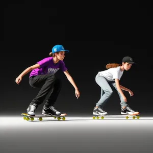 Dynamic Skateboarder Silhouetted Dance: A Breathtaking Freestyle Performance.