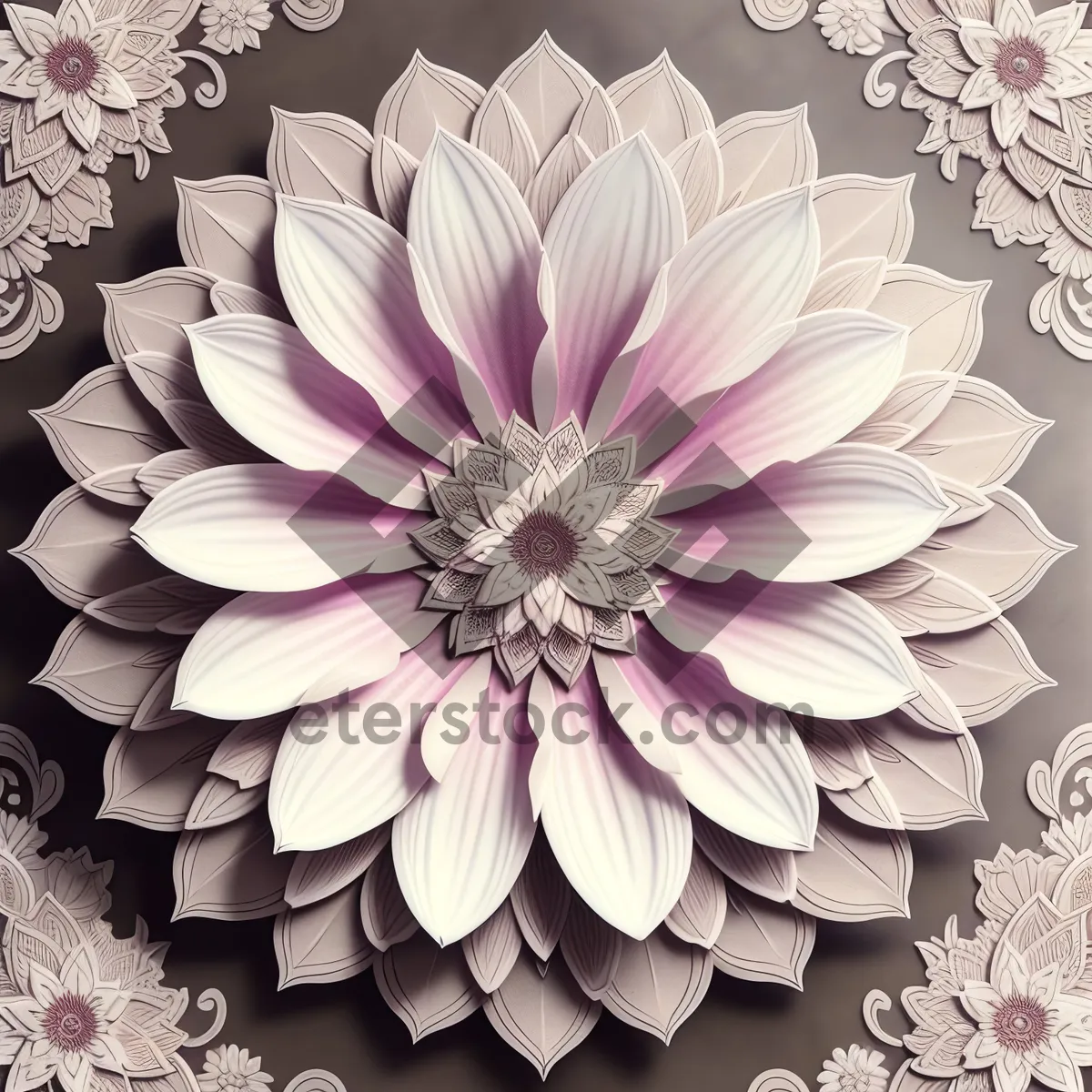 Picture of Seamless Floral Pink Decorative Wallpaper Design.