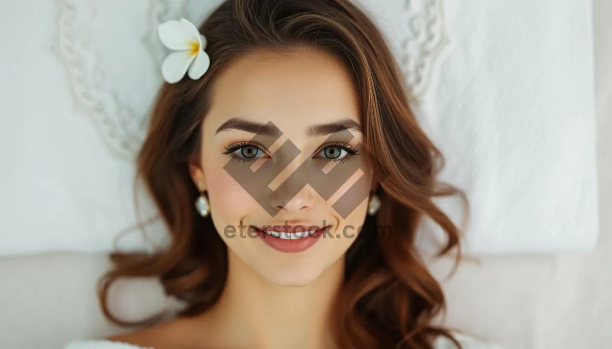 Picture of Attractive fashion model with sensual makeup portrait.