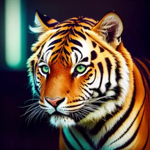 Fierce Predator: Majestic Tiger with Striking Stripes