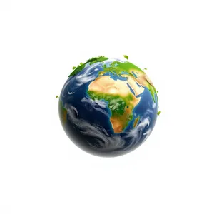 3D shiny globe icon symbolizing global geography