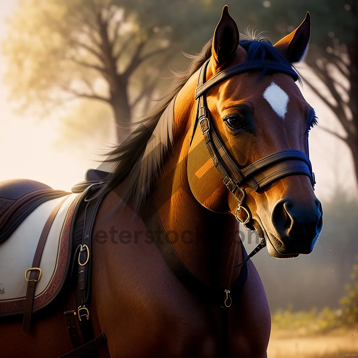 Picture of Thoroughbred Stallion Harness for Equestrian Sport