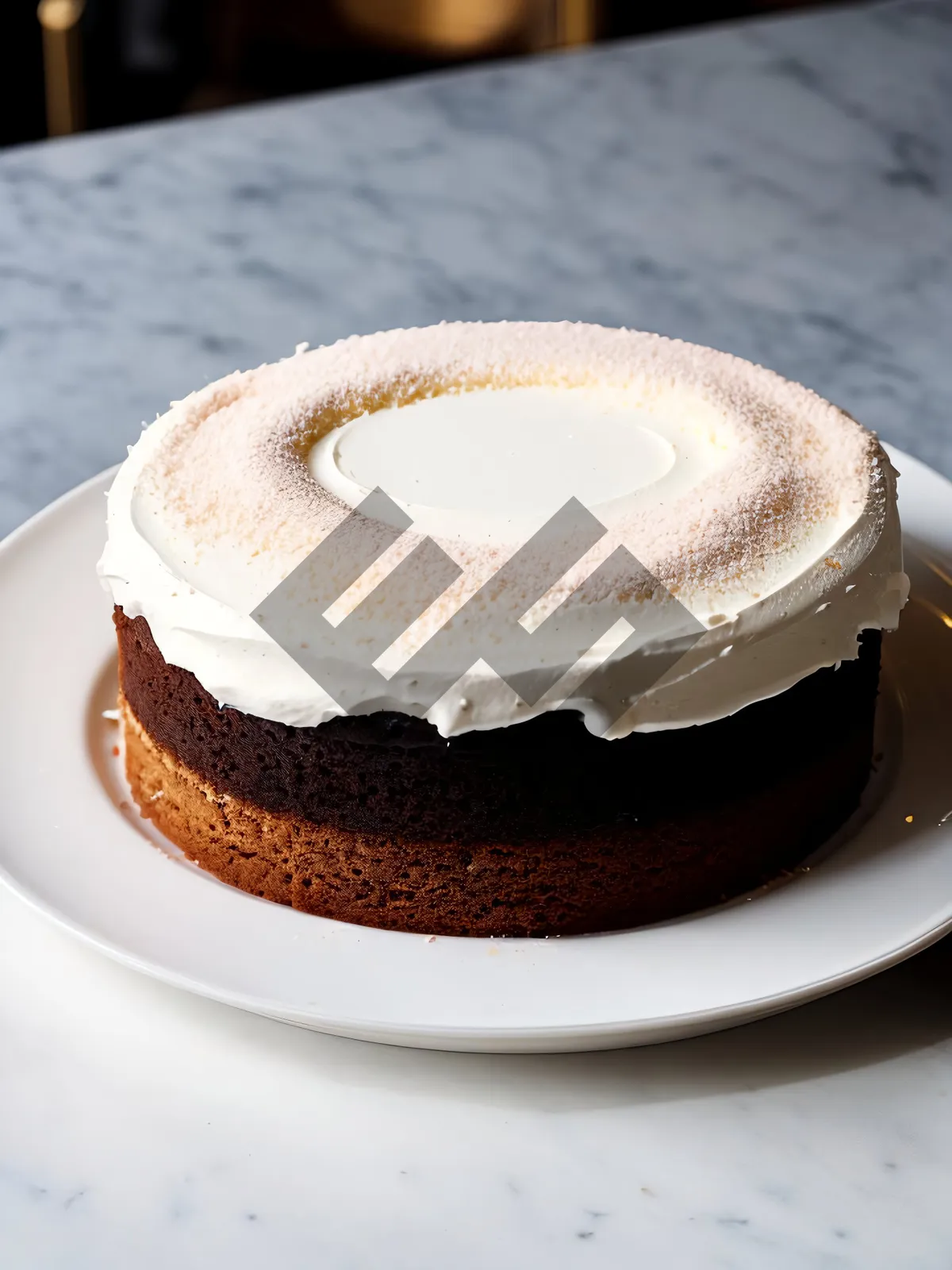 Picture of Delicious Chocolate Cream Cake with Coffee Cup