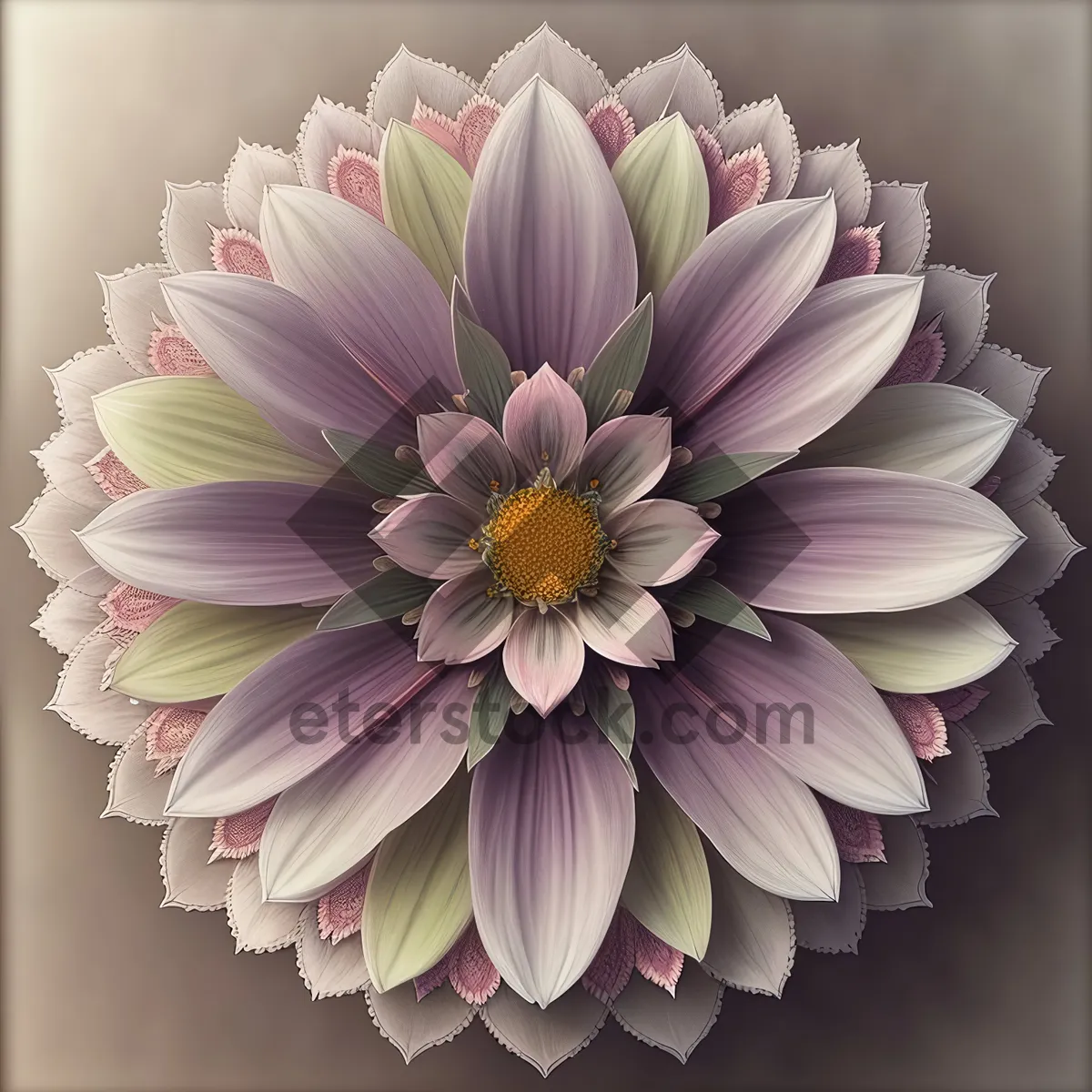 Picture of Vibrant Floral Blossom on Yellow Petals