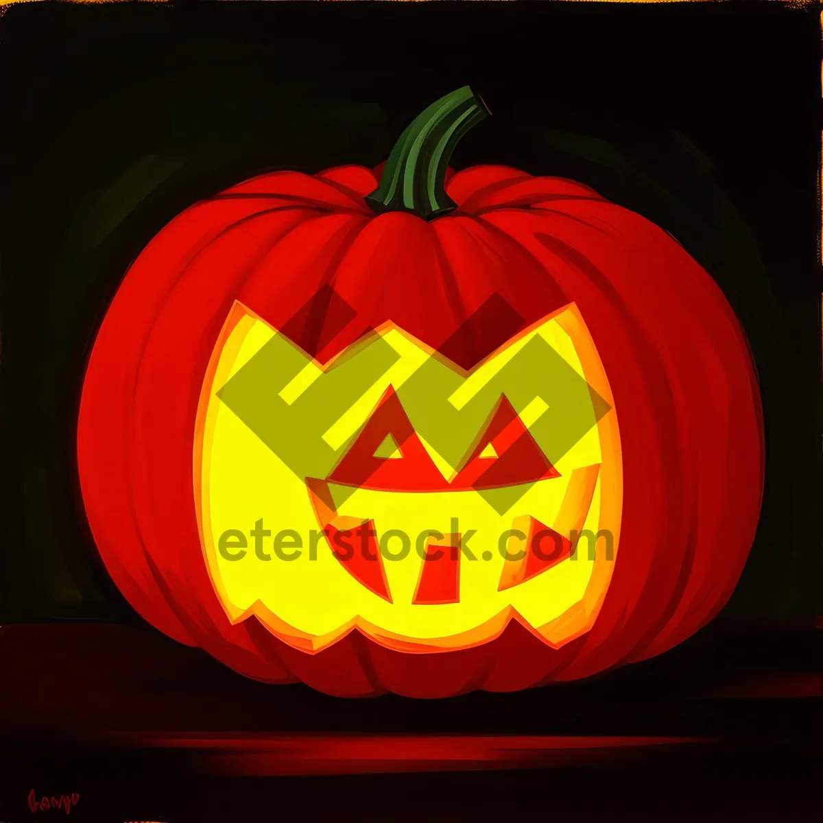 Picture of Spooky Jack-O-Lantern Candle - Halloween Pumpkin Decoration