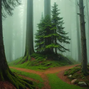 Serene Summer Forest Path by the Aquatic Garden