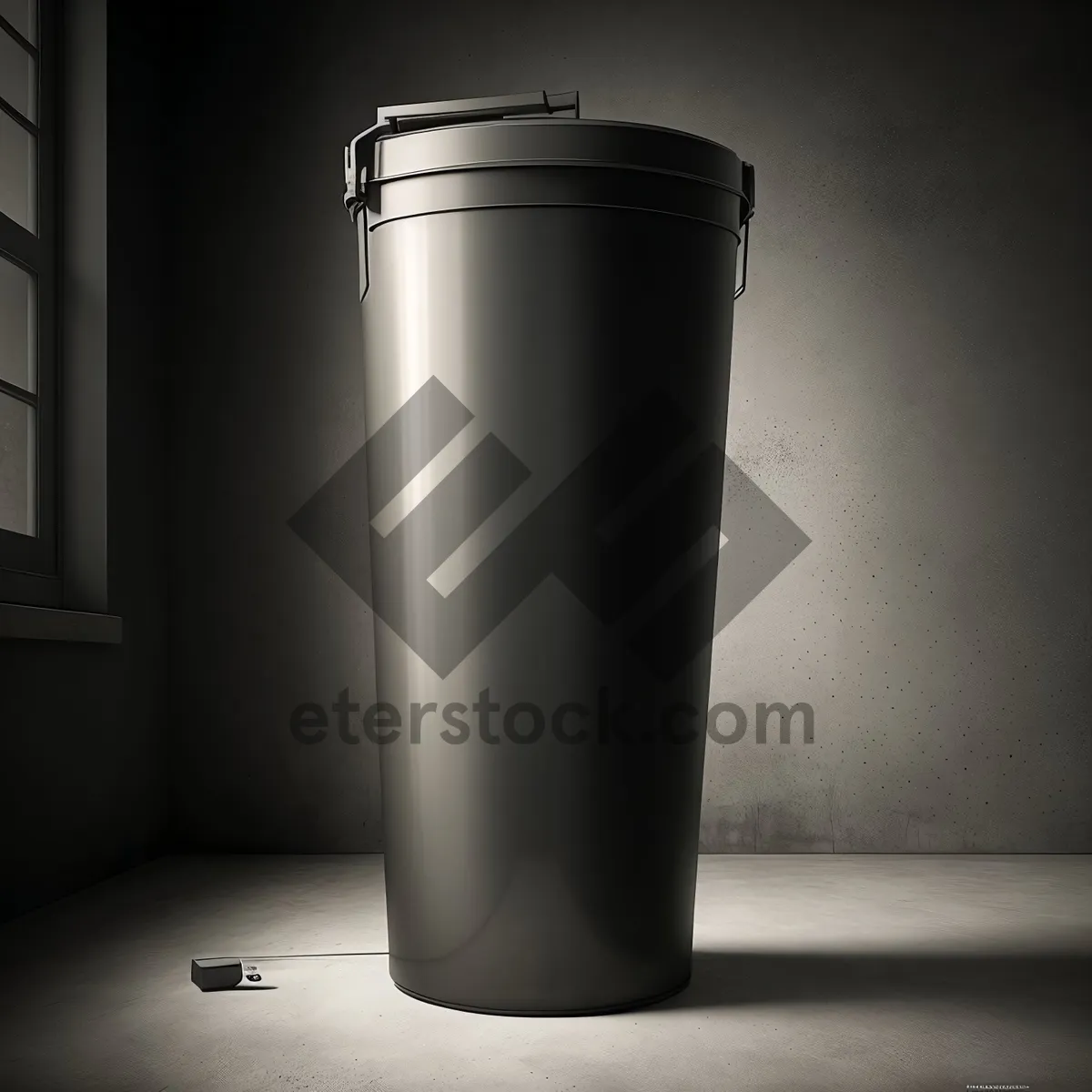 Picture of Glass beverage container with lid and straw