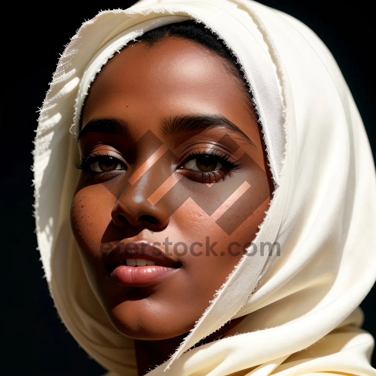 Picture of Pretty lady in white bonnet with captivating smile