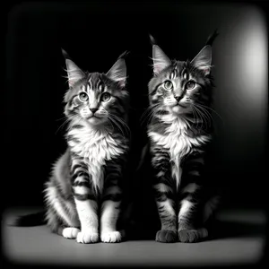 Cute Furball on Windowsill: Adorable Young Striped Kitten