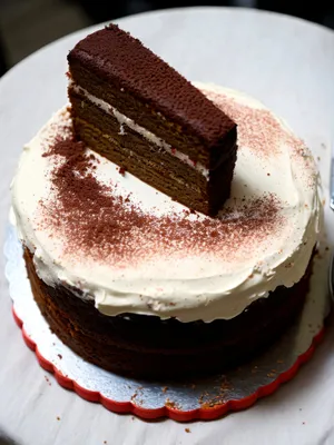 Delicious Chocolate Cake with Fresh Fruit and Cream