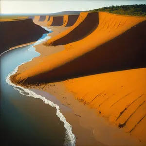 Serenity in Sand: Glowing Desert Sunset