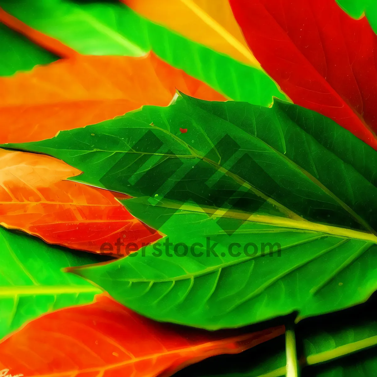 Picture of Futuristic Taro Root: Colorful Fractal Design