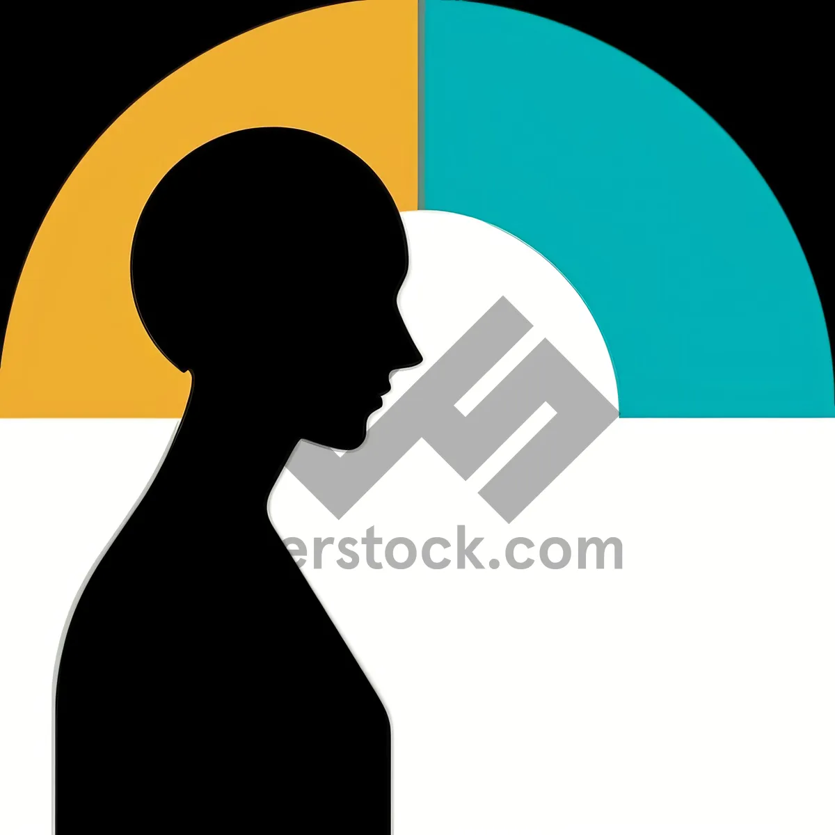 Picture of Silhouette man with stylish black haircut and traced neck art.